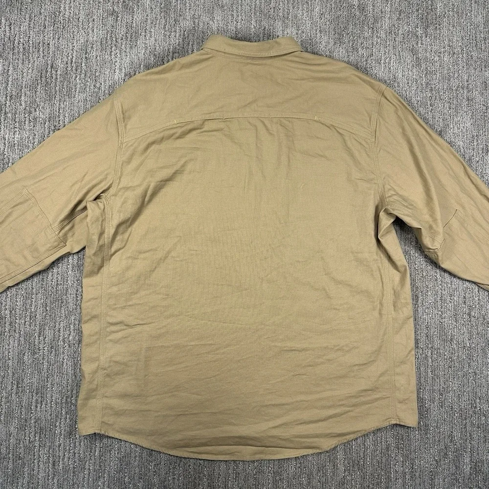 DeWalt Guaranteed‎ Tough Austin ProStretch Long Sleeve Shirt Size 2XL Brown Work
